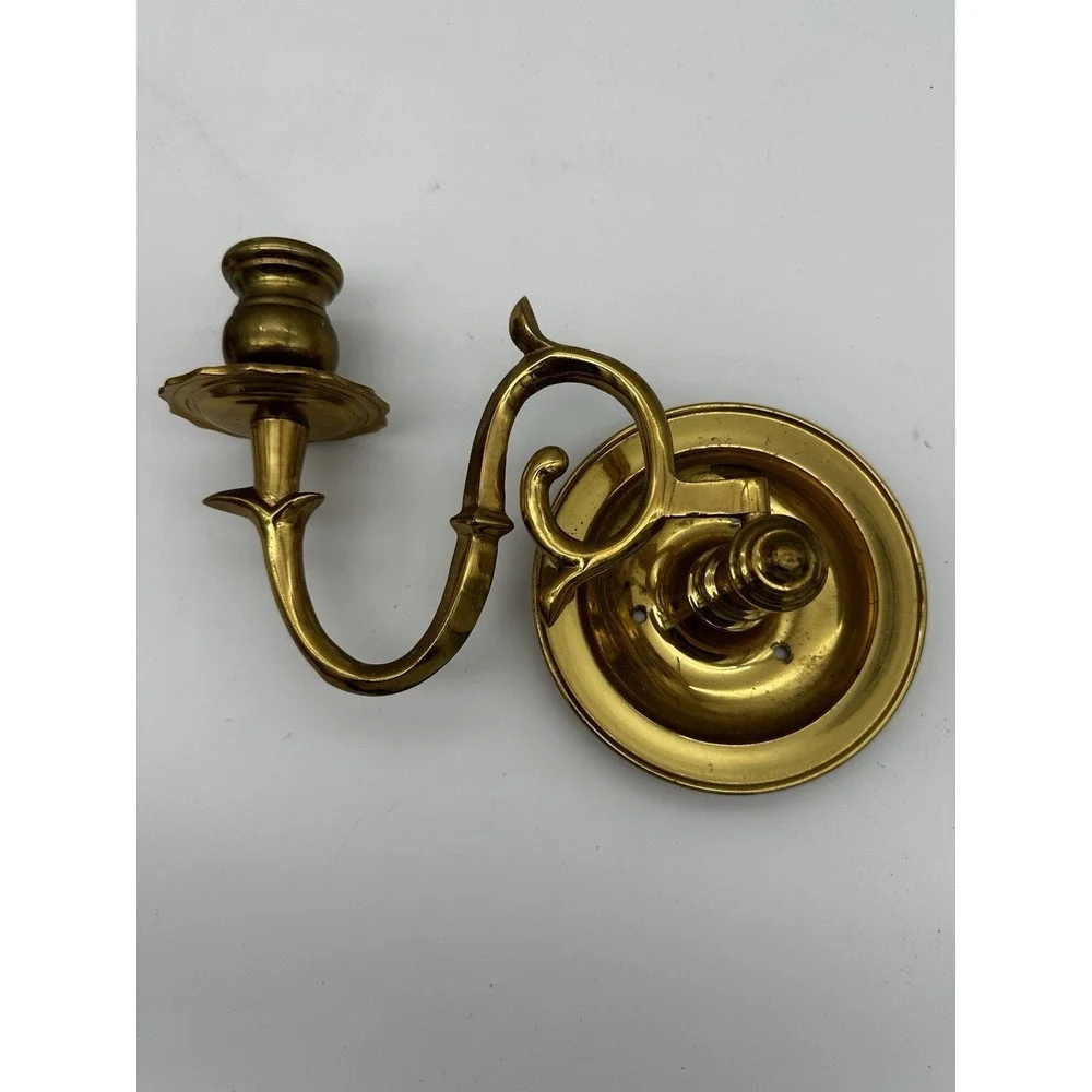 VGT Lacouered Brass Wall Mount Rare Swing Swivel Candlestick Holders 9